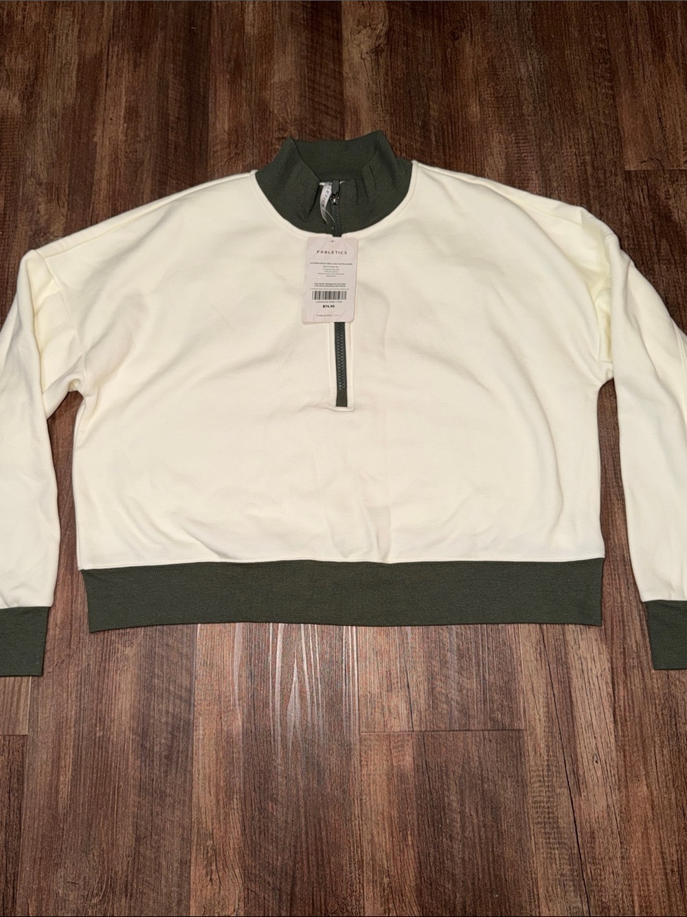 Fabletics Catarina Mock Neck Half Zip Pullover NWT Sz LG